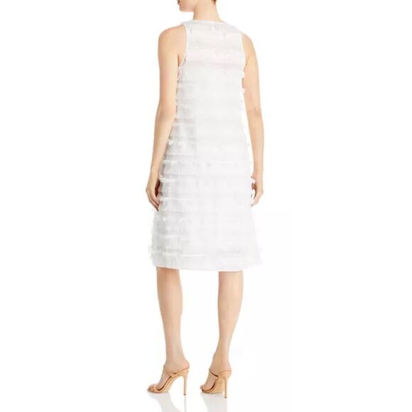 BOSS Difresa Fringe Shift Dress in White NWT Size 14 - Picture 2 of 7